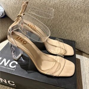 INC International Concepts Women's Nude and Clear Heels